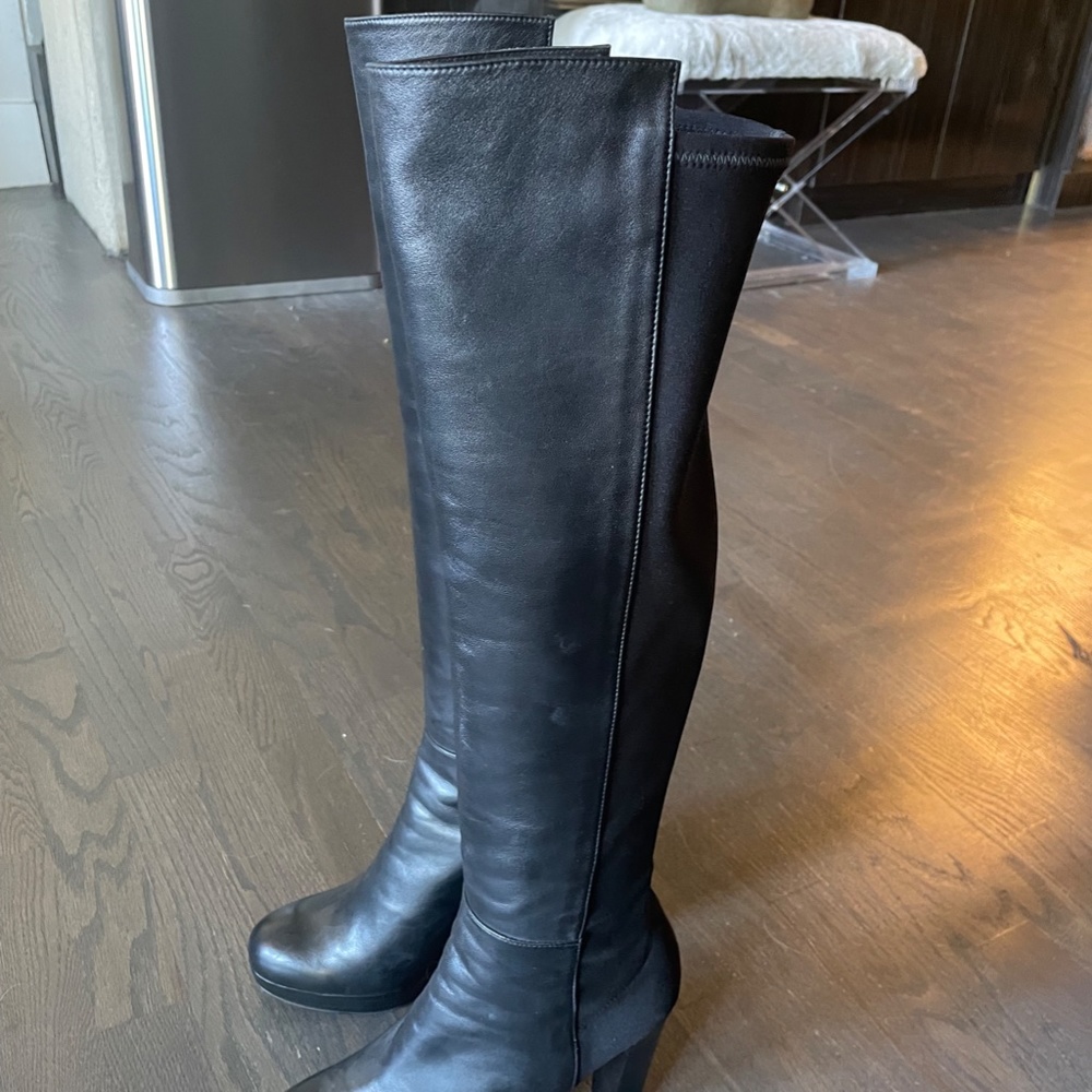 Stuart Weitzman 50/50 Platform Leather Boots - image 2